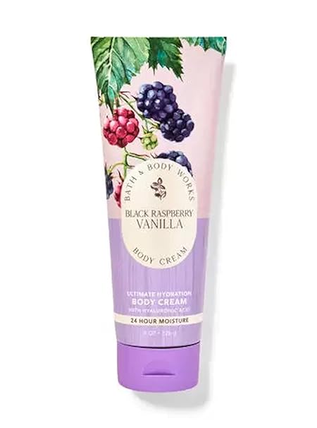 Bath & Body Works Black Raspberry Vanilla Signature Collection Ultra Shea Body Cream 8 Ounce (Black Raspberry Vanilla)