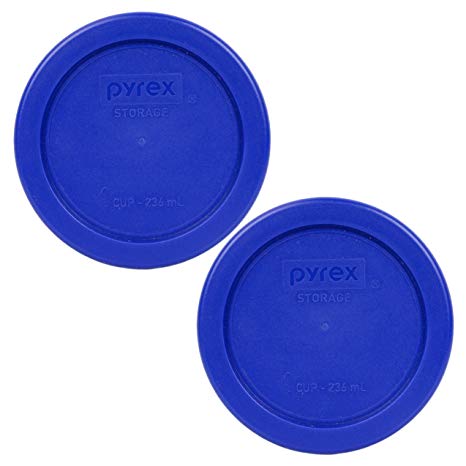 Pyrex 7202-PC Round 1 Cup Storage Lid for Glass Bowls (2, Cobalt Blue)