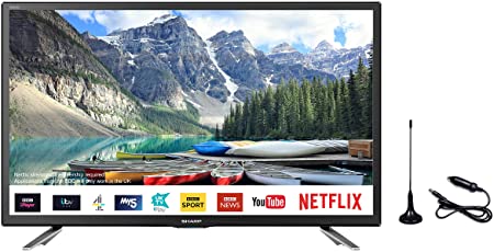 Sharp 24" Smart LED 12v/24v TV with Freeview Play, Satellite, Saorview PVR, LC-24CHG6132KFM