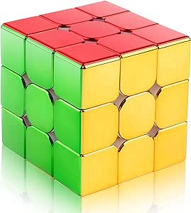 D-FantiX Cyclone Boys Original Magnetic Speed Cube 3x3x3, Mirror Reflective Stickerless Magic Cube, Personalized Shiny Cube Puzzles for Kids Adults (56mm)