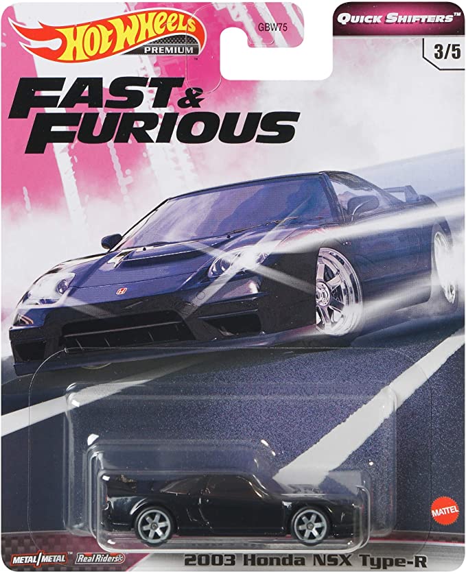 Hot Wheels Fast & Furious Honda 2003 NSX Type-R 1:64 Scale Diecast Vehicle, Toys for Kids Age 3 and Up, Toys for Boys (GJR80)