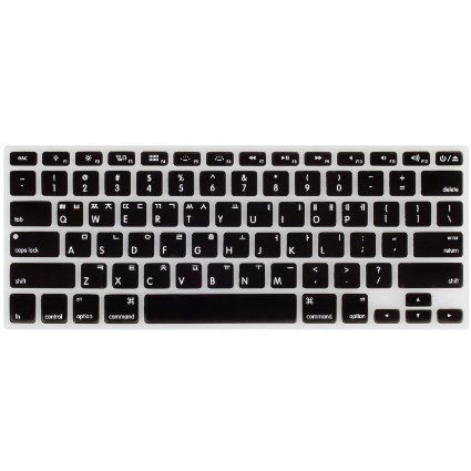 Leze - Korean Language Keyboard Cover Silicone Skin for MacBook Air 13 and MacBook Pro 13 15 17 with or wout Retina Display iMac US Layout- KoreanEnglish