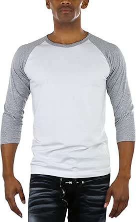 ToBeInStyle Men’s Three Quarter Sleeved Baseball Inspired Classic Shirt Tee