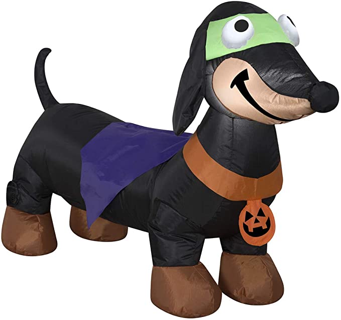 Home Halloween Yard Display 4' Dachshund Wiener Dog Inflatable Seasonal