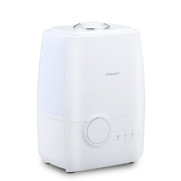 URPOWER Ultrasonic Cool Mist Humidifier, Advanced Whisper-quiet Operation Humidifier Waterless Auto Shut-off Air Humidifier with Adjustable Mist Mode for Home Bedroom Office Kids Spa 4Litres