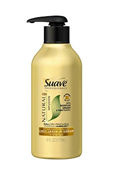 Suave Professionals Light Leave-In Cream, Natural Infusion Awapuhi Ginger & Honeysuckle Strengthening 6 oz