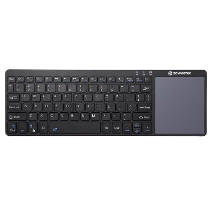 Zoweetek Ultra Slim 24ghz Portable Wireless KODI Keyboard with Large Size Touchpad Mouse High Quality Stainless Steel Back for WindowsLinux Android IOS Tablet PcGalaxy TabsxbmcvistaSmart TVbox