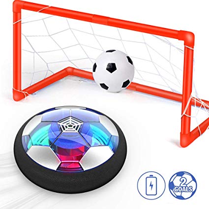Kids Toys Air Power Soccer Rechargeable Hover Ball, Indoor Soccer Ball Floating Soccer with Led Light & Foam Bumper, Perfect Time Killer for Boys, Girls, Kids, Toddler (No Aa Batteries Needed)