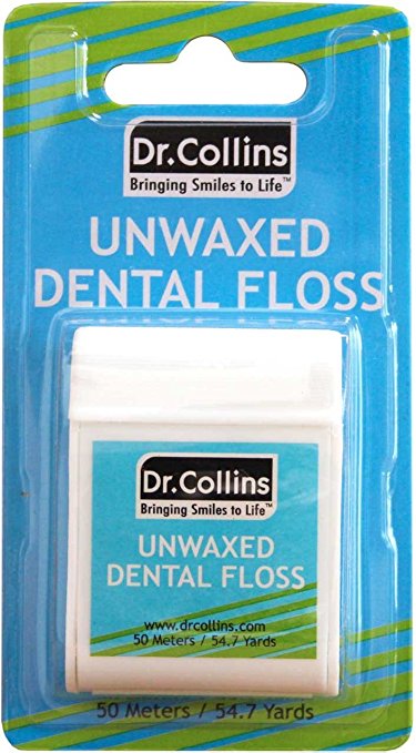 Dr. Collins  Dental Work Floss, Unwaxed Extra Fine, 55 yd (50.3m) Package