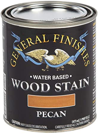 General Finishes Water Based Wood Stain, 1 Pint, Pecan