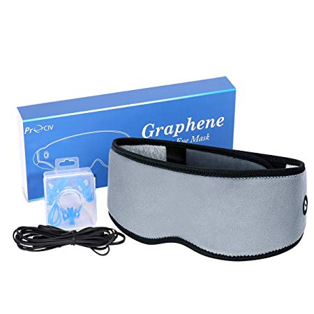 Eye Mask for Sleeping, Grapene Heated Eye Mask - Upgrade USB Sleep Mask for Relieve Eye Stress, Adjustable Temperature&Time Control, Eye Blinder for Dry Eyes, Puffy Eyes, Tired Eyes