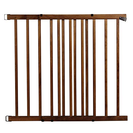 Evenflo Top of The Stair Extra Tall Hardware Mount Gate, Dark Wood