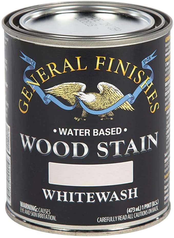 General Finishes WIPT Water Based Wood Stain, 1 Pint, Whitewash