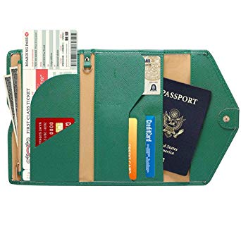 Passport Holder - WantGor RFID Blocking Travel Multi-Purpose Passport Trifold Wallet