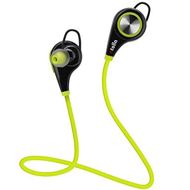Wireless Headphones, Atolla S2 Sport Running Workout Wireless Bluetooth 4.1 Stereo Bass Headset Noise Canceling Hand Free Earphones with Mic for Apple iPhone 6S 6 Plus Galaxy S6 Edge S5 S4 (Green)