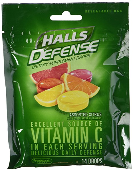 Halls Vitamin C Defense Supplement Drop Value Pack-Assorted Citrus-180 pc