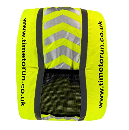 Time to Run High Visibility Reflective Waterproof Rucksack Cover With Scotchlite 3M