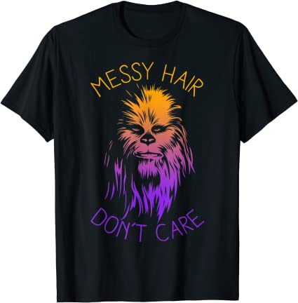 Star Wars Chewbacca Messy Hair Don't Care Graphic T-Shirt T-Shirt