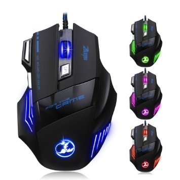 Computer Game Mouse, LED Optical 3200 DPI 7 Button USB Wired Gaming Mouse Mice