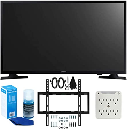 Samsung UN32M4500 32-Inch 720p Smart LED TV (2017 Model)   Slim Flat Wall Mount Kit Ultimate Bundle for 19-45 Inch TVs   SurgePro 6-Outlet Surge Adapter w/ Night Light   LED TV Screen Cleaner