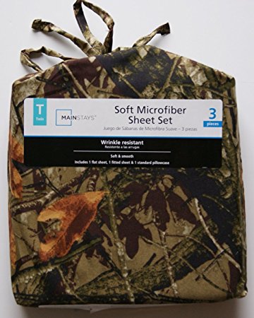 Camouflage Print Microfiber Twin Sheet Set (3 Pc Set)
