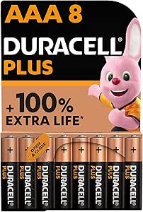 Duracell Plus Piles AAA (lot de 8) - Alcalines 1,5V - Jusqu’à 100% plus longtemps - Idéales pour les appareils du quotidien - Emballage 0% plastique - Conservation 10 ans - LR03 MN2400