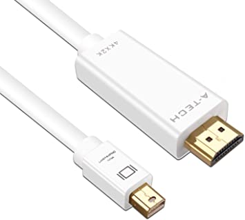 6ft Mini Displayport (Mini DP) to HDMI Adapter Cable for Apple MacBook, MacBook Pro, MacBook Air (2m / 6 Ft) in ABS-White