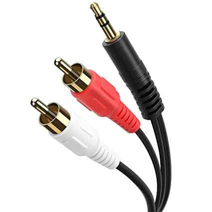 Pasow 3.5mm Stereo Male to 2RCA Male (Right and Left) RCA Audio Cable (10 Feet)