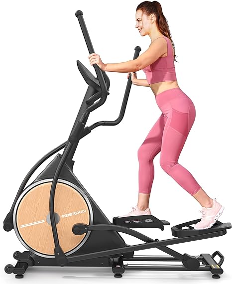 FEIERDUN Elliptical Machine, Cross Trainer for Home Use with Hyper-Quiet Electromagnetic Front Driving System, 32 Resistance Levels, 20IN Stride, 400LBS Weight Capacity