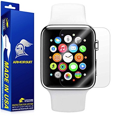 Apple Watch 38mm Screen Protector (Series 2) [Full Coverage] [2 Pack] ArmorSuit MilitaryShield w/ Lifetime Replacements - Anti-Bubble, Ultra HD Screen Protector For Apple Watch 2 38mm