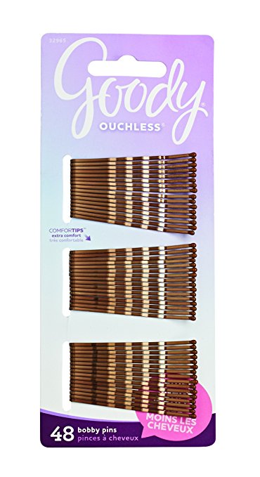Goody Ouchless Bobby Pin, Crimped Brown, 2 Inches, 48 Count