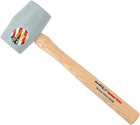 Estwing Deadhead Rubber Mallet - 12 oz No-Mar Hammer with Bounce Resistant Head & Hickory Wood Handle - DH-12N