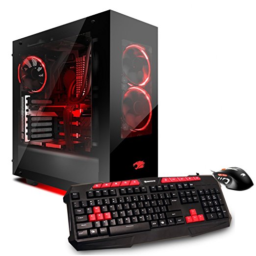 iBUYPOWER AM700-SL Gaming Desktop - Intel i7-6700K Quad Core 4GHz, 16GB DDR4 RAM, 1TB HDD, 240GB SSD, 24X DVD, NVIDIA GTX 1060 6GB, Wi-Fi USB Adapter, Windows 10 Home 64-Bit