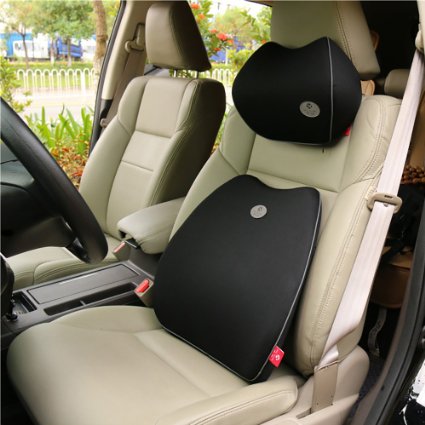 Powerlead High Density Space Cotton Memory Car seat Support Cushion/Black