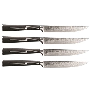Ginsu 07168DS Marquee Steak Knife Set, Black (4-Piece)