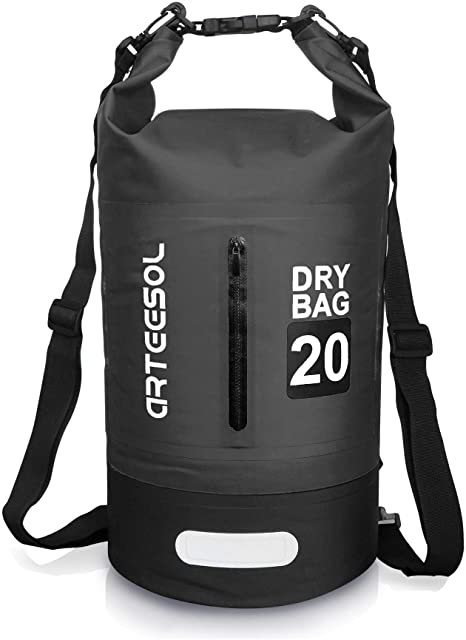 Waterproof Dry Bag, Arteesol Ultralight PVC Dry Sack 5L/10L/20L/30L Waterproof Backpack with Double Shoulder Adjustable Strap for Outdoor Water Sports,Boating Hiking,Kayaking Canoeing,Fishing Etc