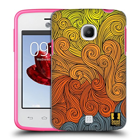 Head Case Designs Grey to Yellow Vivid Swirls Protective Snap-on Hard Back Case Cover for LG Google Nexus 5 D820 D821