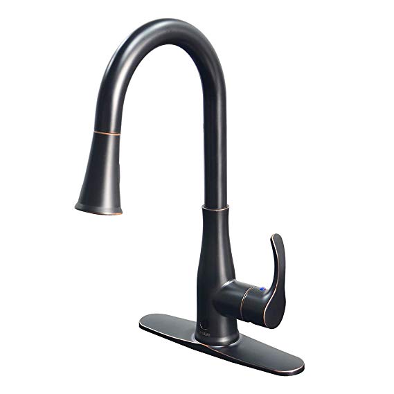 Atalawa Touchless Kitchen Sink Faucets Motion Sensor with Dual Mode Pull Down Sprayer, Single Handle, One Hole and 3 Hole Deck Mount, Easy to Install, Oil Rubbed Bronze