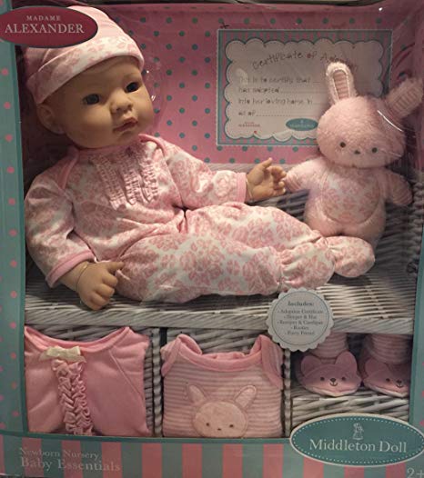 Madame Alexander Middleton 16 inch Newborn Nursery Baby Doll Pink Layette Set