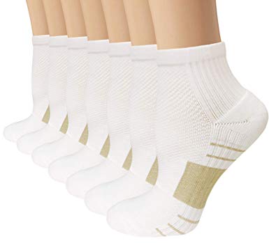 Copper Compression Ankle Socks Cushion for Women Men (3/5/7 Pack), Athletic Low Cut Sock Arch Support Running Travel