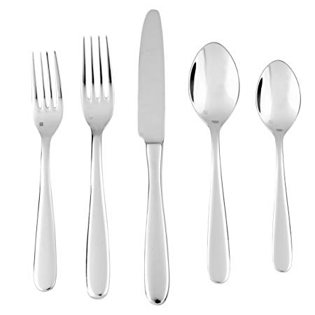 Fortessa Grand City 18/10 Stainless Steel Flatware, 5 Piece Place Setting, Service for 1