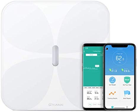 Yunmai PRO Smart Scale (2ND GEN) for 2020 | Full Size Bluetooth Body Fat and BMI Scale Plus More. Rechargeable with Free App