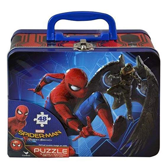 Spiderman Homecoming Lunch Tin Box with 48pc puzzle inside