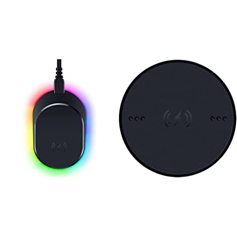 Razer Mouse Dock Pro with Wireless Charging Puck: Magnetic Wireless Charging- Chroma RGB Lighting - Classic Black & Wireless Charging Puck for Basilisk V3 Pro Gaming Mouse: Magnetic Wireless Charging