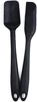 RSVP International EMS-BK Silicone Spatula, 8 inch, Black