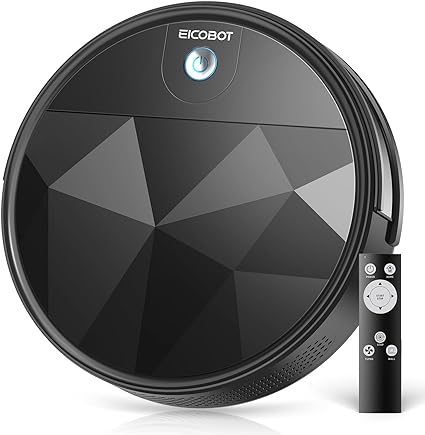 EICOBOT Robot Vacuum Cleaner, Tangle-Free 2200Pa Suction, Quite, Ultra-Slim, 550ml Large Dustbin, Self-Charging Robot Vacuum Cleaner, Good for Pet Hair, Hard Floor and Low Pile Carpet, Charcoal Black