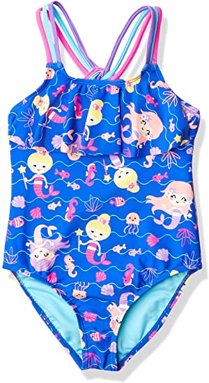 Angel Beach Girls Little Mermaid Princess One Piece Swimsuit with Foil
