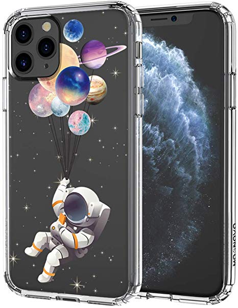 MOSNOVO iPhone 11 Pro Max Case, Astronaut Planet Pattern Clear Design Transparent Plastic Hard Back Case with TPU Bumper Protective Case Cover for Apple iPhone 11 Pro Max (2019)