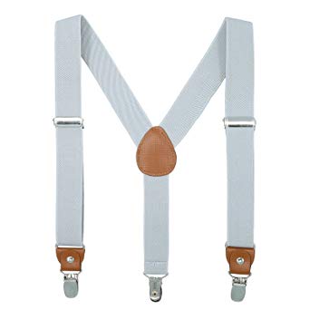 Children Boys Kids Adults Suspenders - Extra Sturdy Metal Clips Genuine Leather suspender