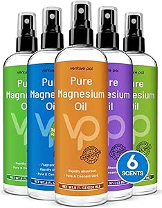 Venture Pal 100% Pure Magnesium Oil Spray with Frankincense, Fast Absorption, Less Sting, Ultra-Soothing for Sleep & Muscle Relaxation, Seven (Big 8 oz) Minerals